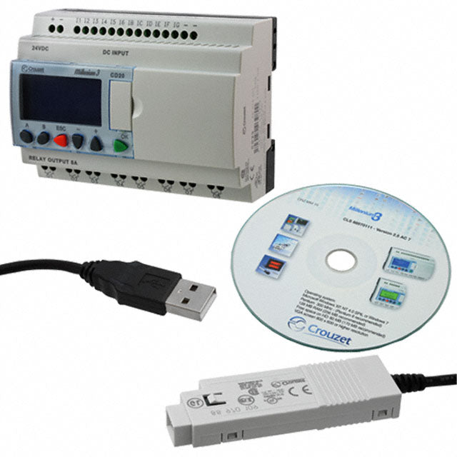Crouzet 88974082 Millenium 3, CD20 CONTROL LOGIC 12 IN 8 OUT 24V 12 - Digital (6), Analog/Digital (6)