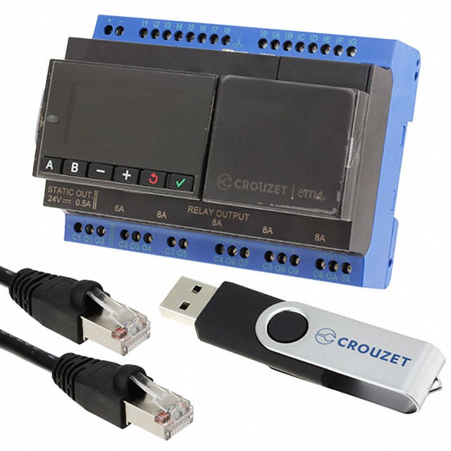 Crouzet 88981136 em4, B26-ET CONTROL LOGIC 16 IN 10 OUT 24V 16 - Digital (4), Analog/Digital (12)