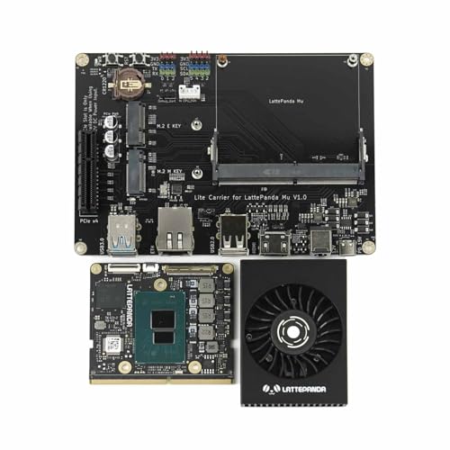 LattePanda Kit de evaluación de módulo de cómputo Mu-Micro x86 con procesador Intel N100 de hasta 3.4 GHz, 8 GB LPDDR5 RAM, 64 GB eMMC, pantalla triple 4K/USB 3.2/PCIe 3.0/SATA 3.0 para diseño de