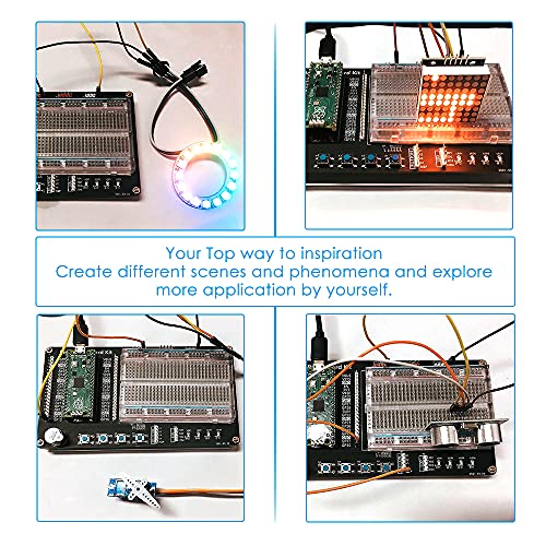 GeeekPi Kit de programación Micro Python para Raspberry Pi Pico, Breadboard, módulo de pantalla LCD I2C 1602 para principiantes de Raspberry Pi e ingeniero de software