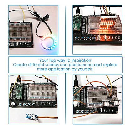 GeeekPi Kit de programación Micro Python para Raspberry Pi Pico, Breadboard, módulo de pantalla LCD I2C 1602 para principiantes de Raspberry Pi e ingeniero de software