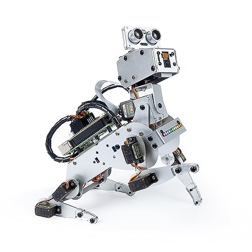 SunFounder PiDog AI Robot Dog Kit para Raspberry Pi 4/3B+/3B/Zero 2W, ChatGPT-4o habilitado con comando de voz y reconocimiento de video, control de aplicaciones, FPV, 12 servos, giroscopio, cámara,