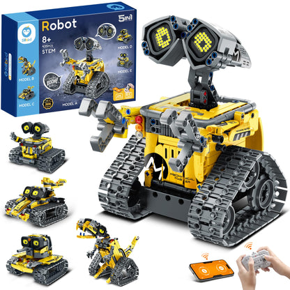 Sillbird Kit de construcción de robot con control remoto para niños de 8 a 14 años, juguete técnico de robótica de codificación STEM, regalos creativos de cumpleaños para niños, modelos 5 en 1