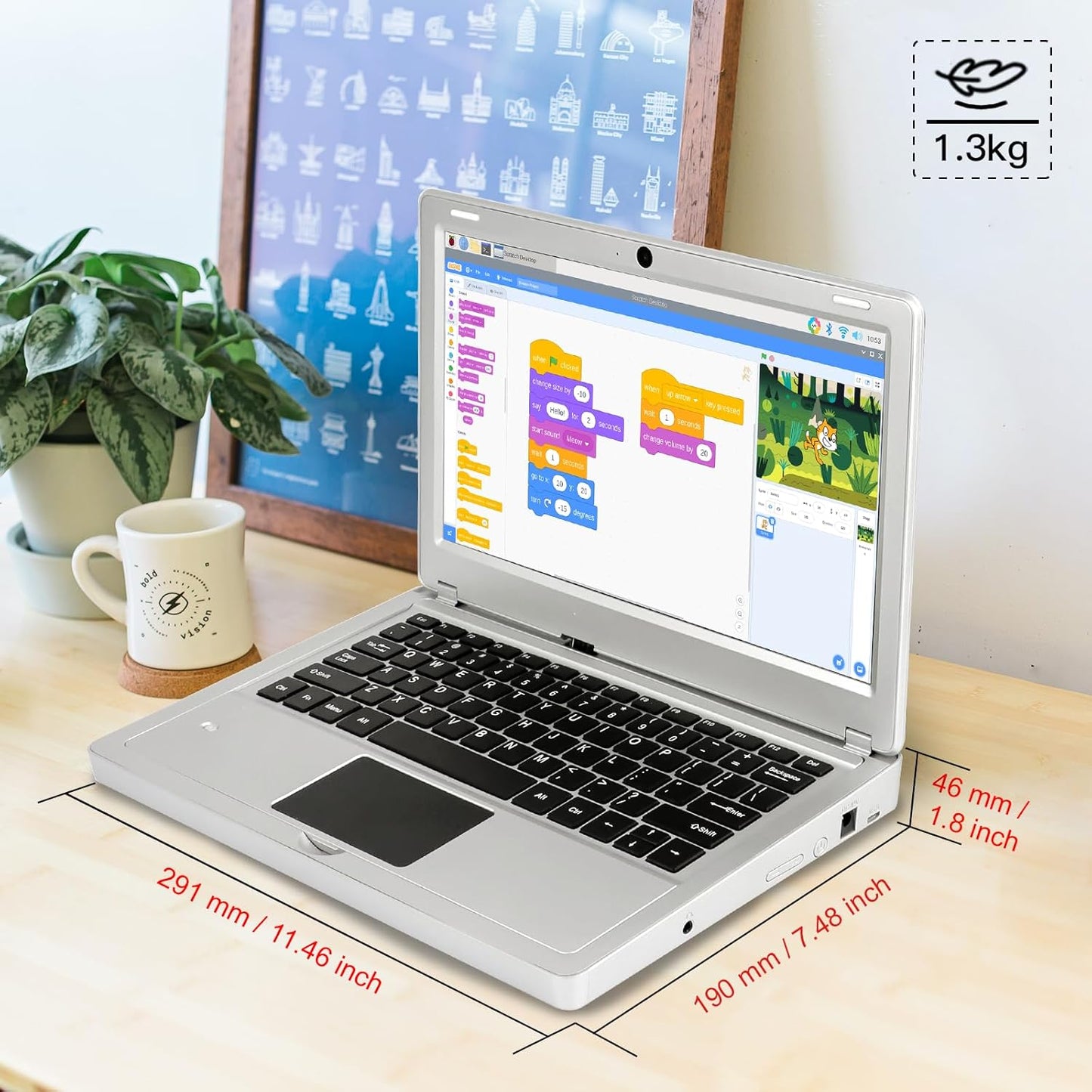 Computadora portátil de programación para Raspberry Pi, para Raspberry Pi 4, CrowPi2 programación portátil, computadora de placa única - Kit avanzado