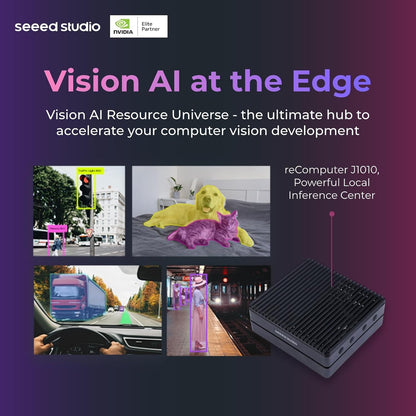 Seeed studio Dispositivo NVIDIA Jetson Nano Edge AI - Kit reComputer J1010, funda de aluminio, sistema Jetpack preinstalado. Mini PC con 0.5 TFLOPs (FP16), fuente de alimentación no incluida