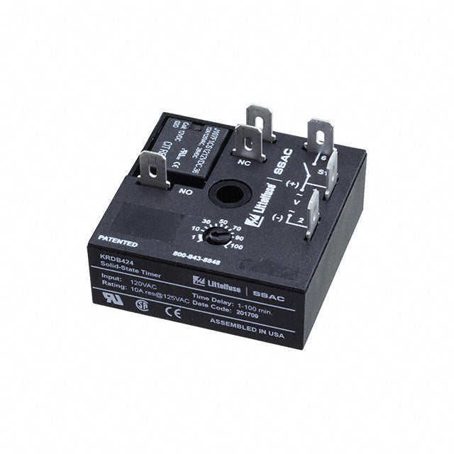 Littelfuse Inc. KRDB424 KRDB Montaje de chasis Relé mecánico 1 min ~ 100 min 10A a 125VCA