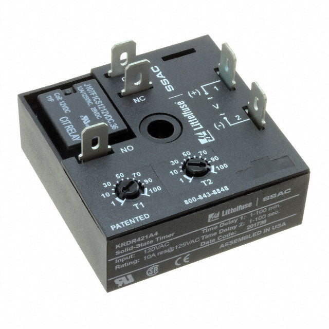 Littelfuse Inc. KRDR421A4 KRDR Montaje de chasis Relé mecánico 1 ~ 100 seg 10A a 125VCA