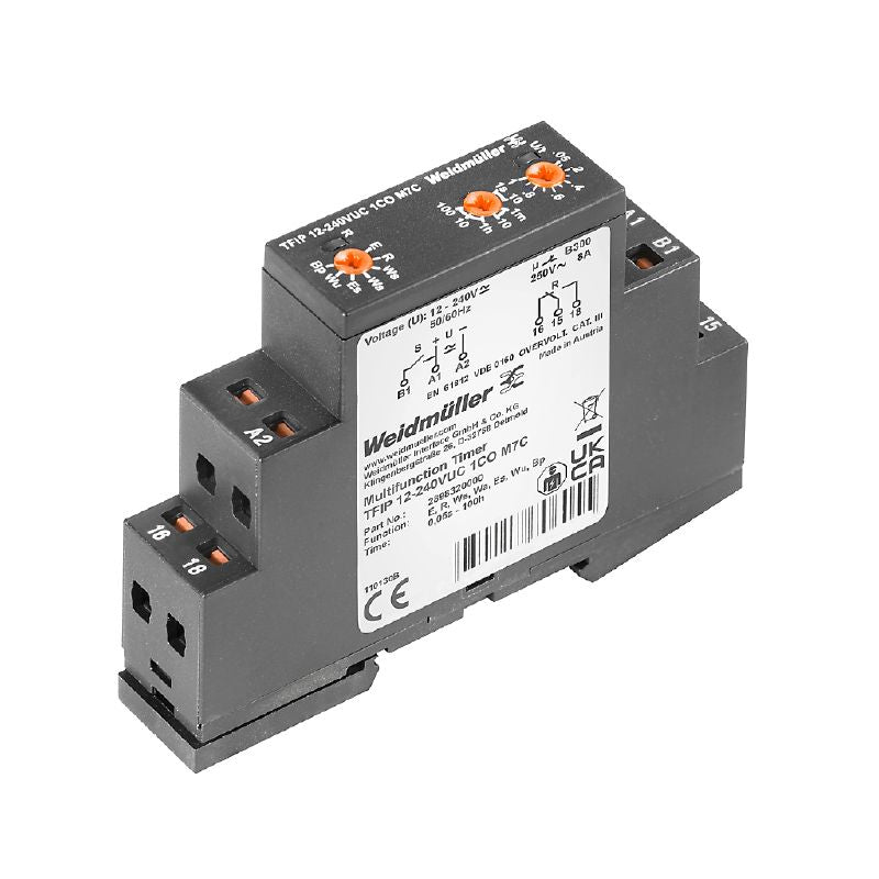 Weidmüller 2898320000 TFI Riel DIN Relé mecánico 0.05 seg ~ 100 h 8A a 250VCA/30VCC