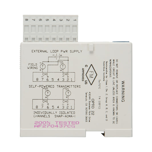 Opto 22 SNAP-AIMA-I SNAP Input, Output (I/O) Module SNAP Series