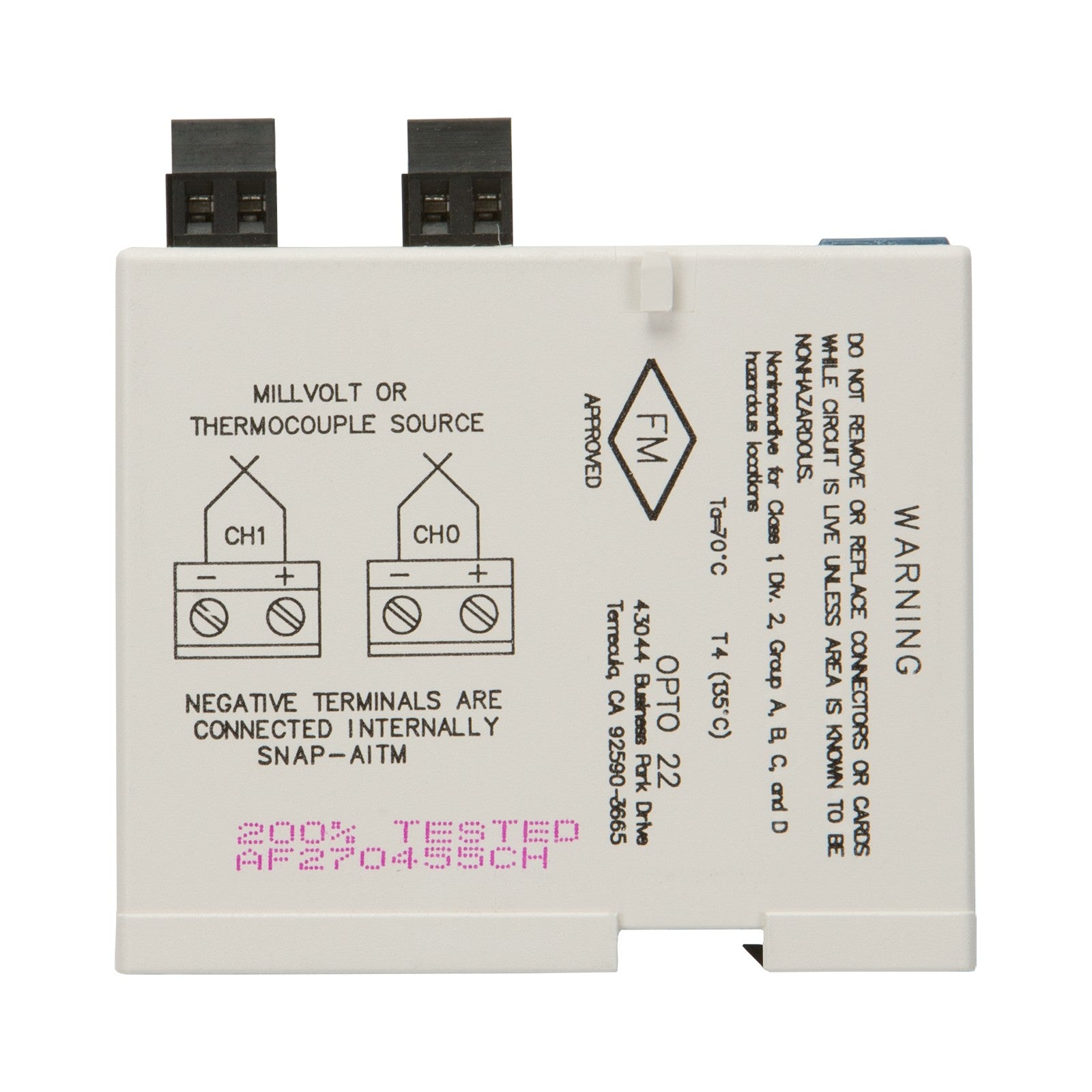 Opto 22 SNAP-AITM SNAP Input, Output (I/O) Module SNAP Series