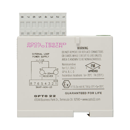 Opto 22 SNAP-AOA-23 SNAP Input, Output (I/O) Module SNAP Series