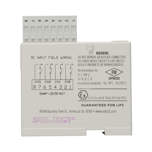 Opto 22 SNAP-IDC5-FAST SNAP Input, Output (I/O) Module SNAP Series