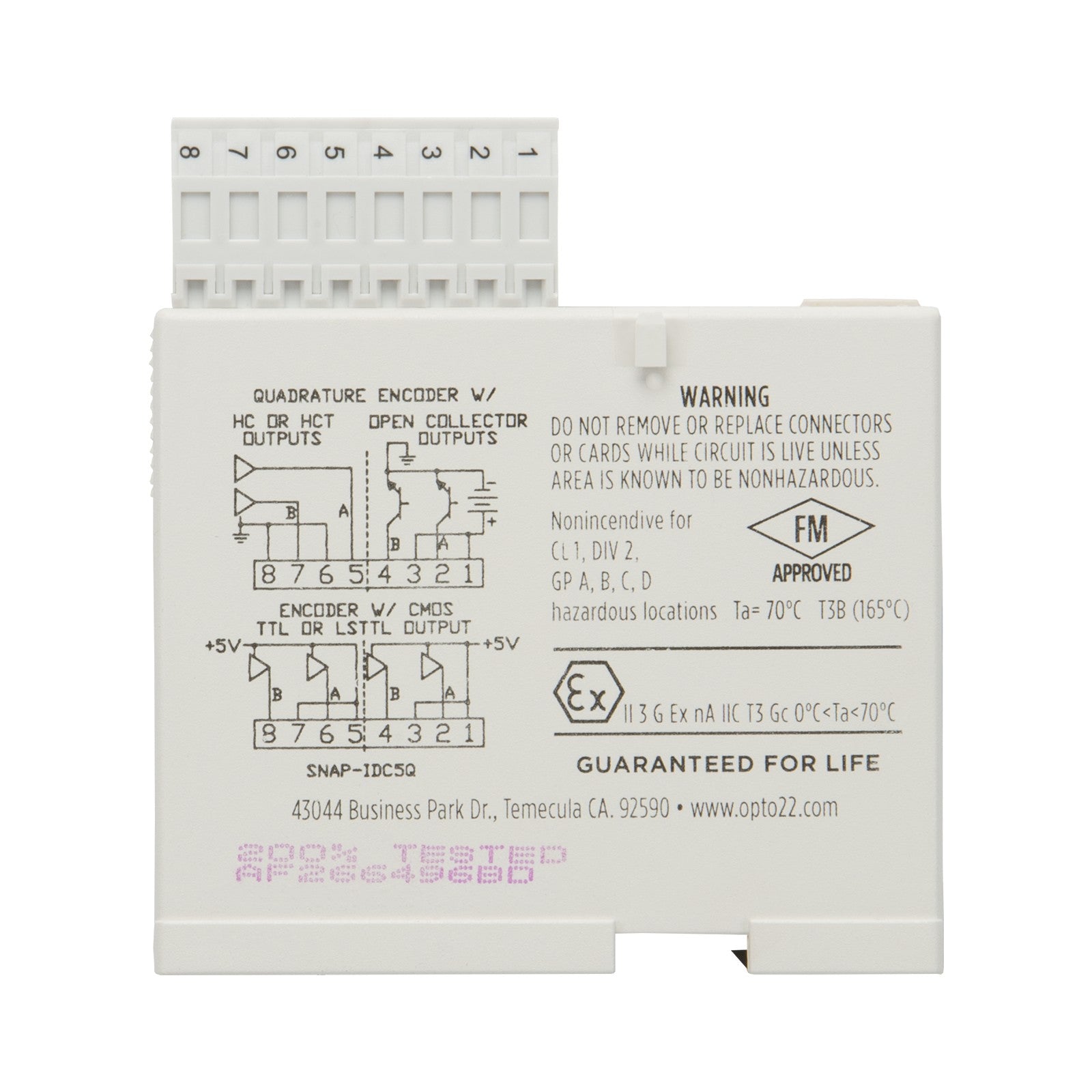 Opto 22 SNAP-IDC5Q SNAP Input, Output (I/O) Module SNAP Series