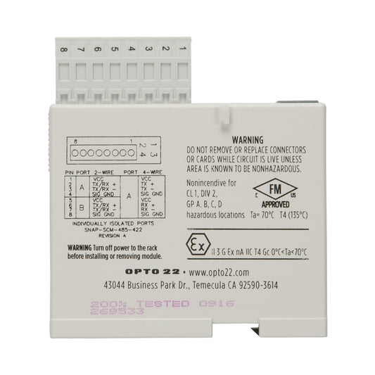 Opto 22 SNAP-SCM-485-422 SNAP Communications Module SNAP Series