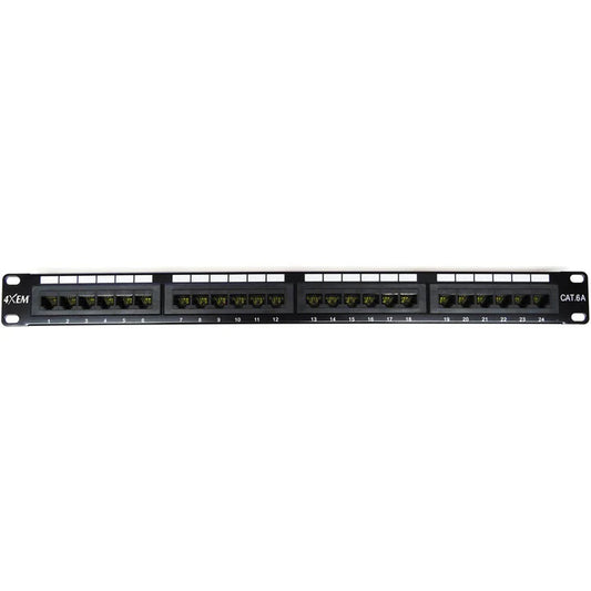 4XEM 4XCAT6APATCH24 - Patch Panel, Cat6A RJ45 Jack (Not Provided)