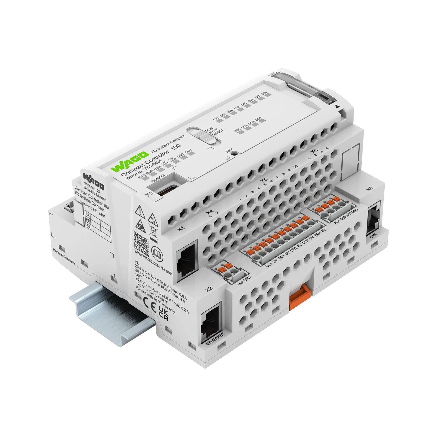 WAGO Corporation 751-9301 - COMPACT CONTROLLER 100, 8DI 4DO 10 - Digital (8), Analog (2)