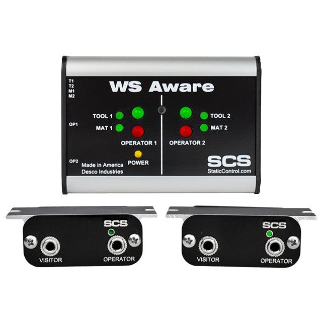 SCS 770067 WS Aware® Workstation Monitor Tool (2), Workstation (2), Wrist Strap (2) Monitoring