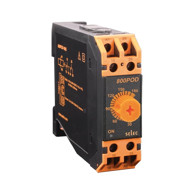 Selec Controls USA Inc. 800POD-180S 800POD Riel DIN Relé mecánico Fijo, 180 seg 5A a 250VCA/24VCC