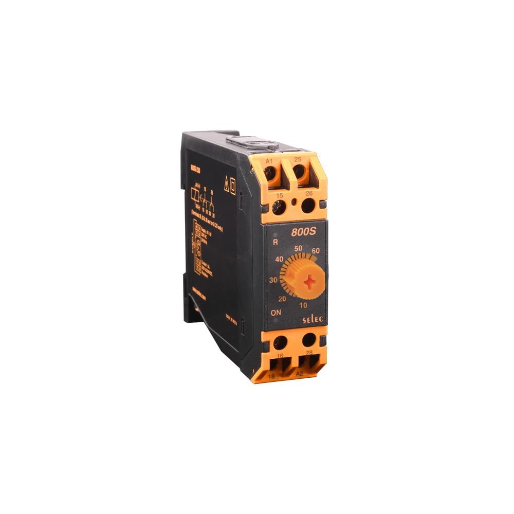 Selec Controls USA Inc. 800S-1-ON-60S-415 800S Riel DIN Relé mecánico Fijo, 60 seg 5A a 250VCA/24VCC
