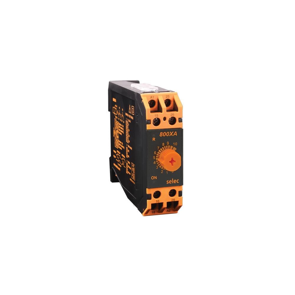 Selec Controls USA Inc. 800XA 800XA Riel DIN Relé mecánico 0seg ~ 60min 5A a 250VCA/24VCC