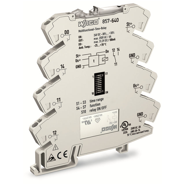 WAGO Corporation 857-640 - Riel DIN Relé mecánico 0.01 seg ~ 100 h 6A a 250VCA