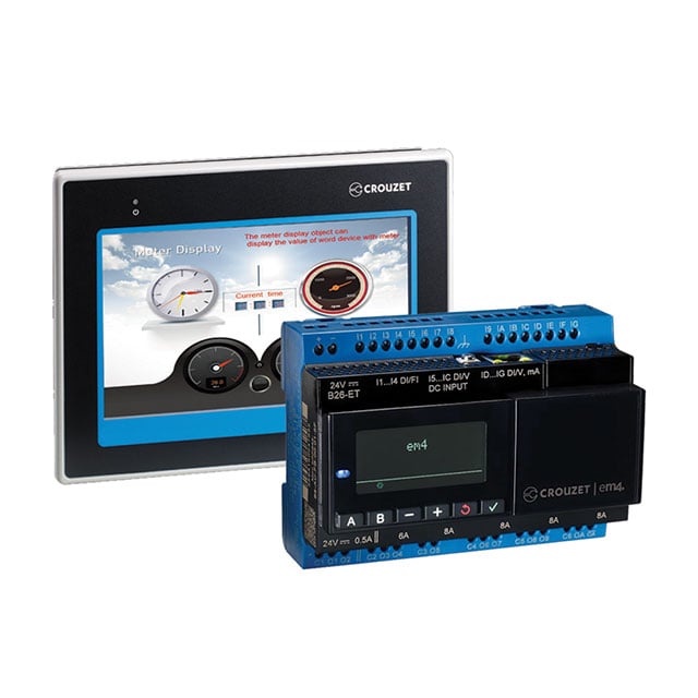 Crouzet 88970567 em4, B26-ET DISPLAY HMI TFT 7" IP & EM4ET 16 - Digital (4), Analog/Digital (12)