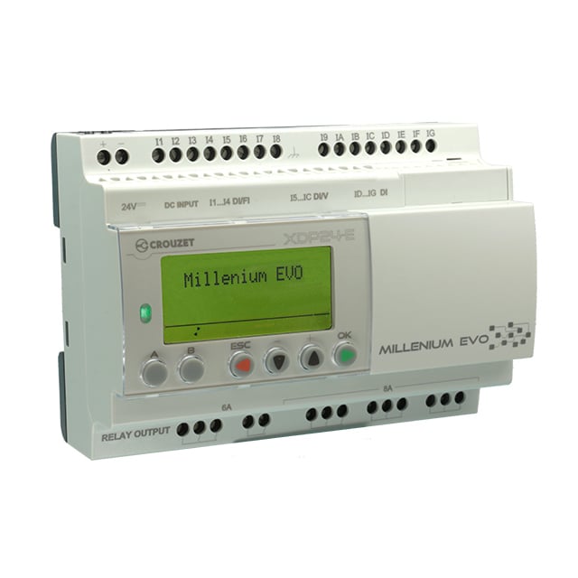 Crouzet 88975101 Millenium Evo, XDP24 MILLENIUMEVO, SMART RELAY, 24 I/ 16 - Digital (8), Analog/Digital (8)