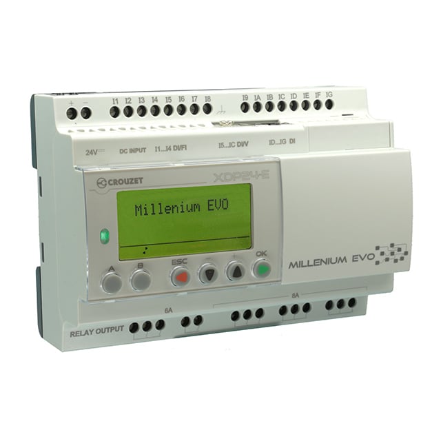 Crouzet 88975111 Millenium Evo, XDP24-E MILLENIUMEVO, SMART RELAY, 24 I/ 16 - Digital (8), Analog/Digital (8)