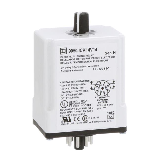 Schneider Electric 9050JCK14V14 Square D JCK Para enchufe Relé mecánico 1.2 ~ 120 seg 10A a 240VCA