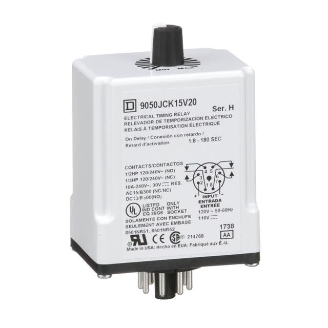 Schneider Electric 9050JCK15V20 Altivar Para enchufe Relé mecánico 1.8 ~ 180 seg 10A a 240VCA