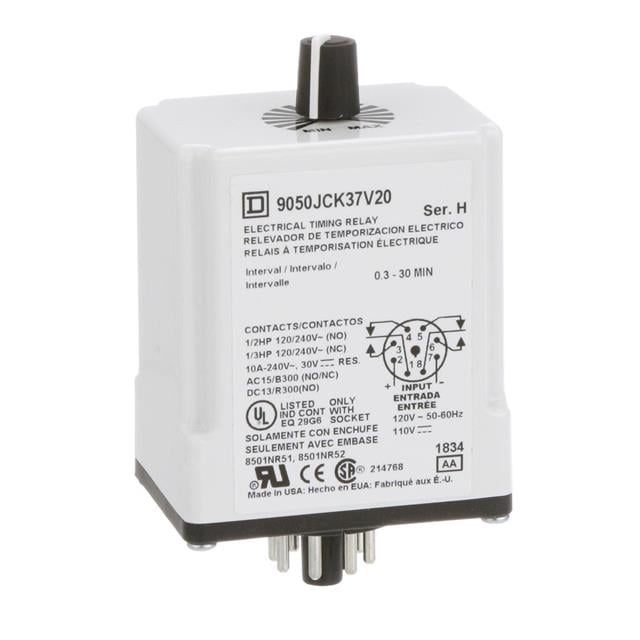 Schneider Electric 9050JCK37V20 Square D JCK Para enchufe Relé mecánico 0.3 min ~ 30 min 10A a 240VCA