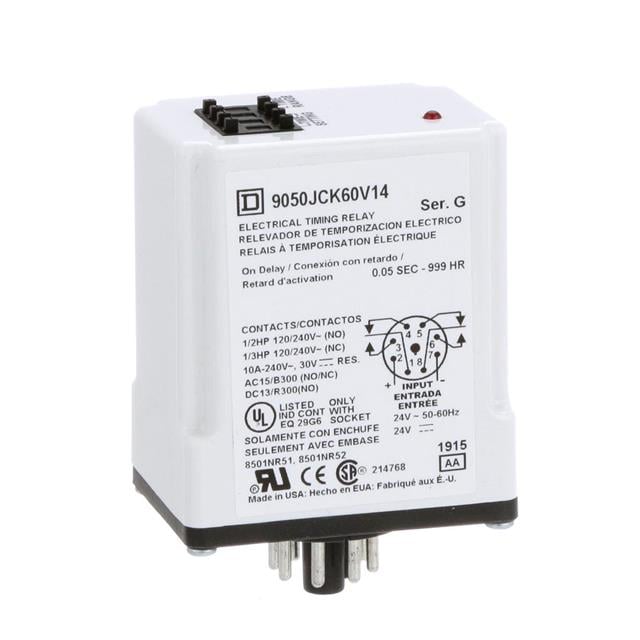 Schneider Electric 9050JCK60V14 Square D JCK Para enchufe Relé mecánico 0.05 seg ~ 999 h 10A a 240VCA