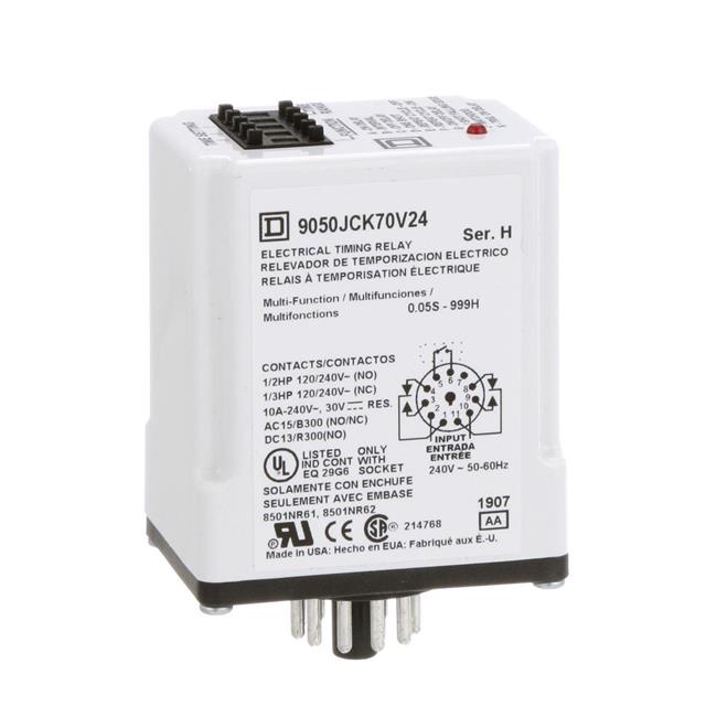 Schneider Electric 9050JCK70V24 Square D JCK Para enchufe Relé mecánico 0.05 seg ~ 999 h 10A a 240VCA