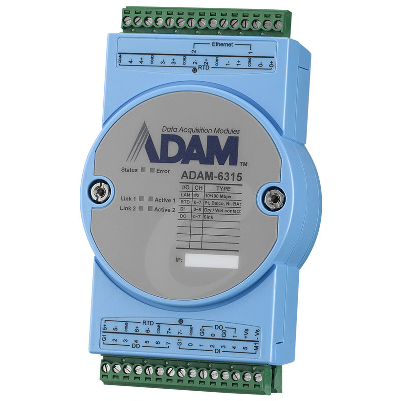 Advantech Corporation ADAM-6315-A1 ADAM-6000 Input, Output (I/O) Module 14 - Digital (8), Analog (6)