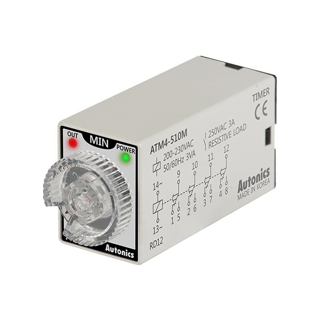 Autonics ATM4-510M ATM Para enchufe Relé mecánico 1 ~ 10 min 3A a 250VCA/24VCC