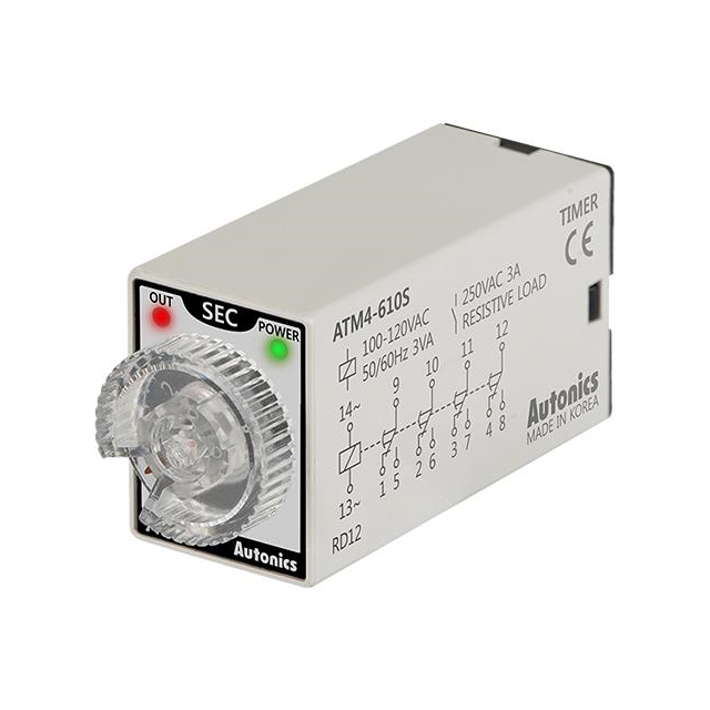 Autonics ATM4-610S ATM Para enchufe Relé mecánico 1 ~ 10 seg 3A a 250VCA/24VCC