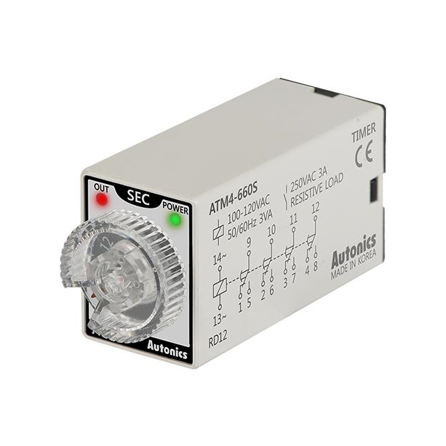 Autonics ATM4-660S ATM Para enchufe Relé mecánico 6 ~ 60 seg 3A a 250VCA/24VCC