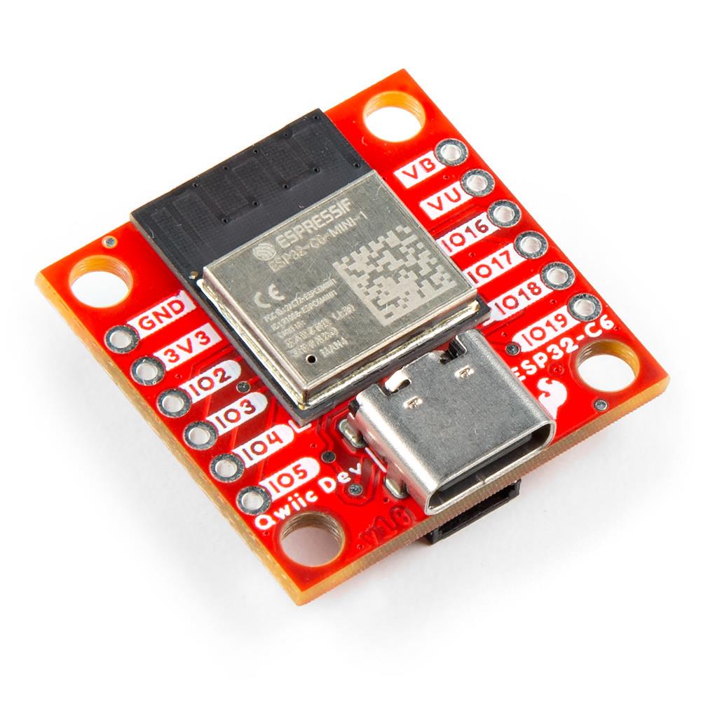 SparkFun Electronics DEV-22925 ESP32-C Transceiver; 802.11 b/g/n/ax (Wi-Fi, WiFi, WLAN), 802.15.4 (Thread, Zigbee®), Bluetooth® 5.x (BLE)