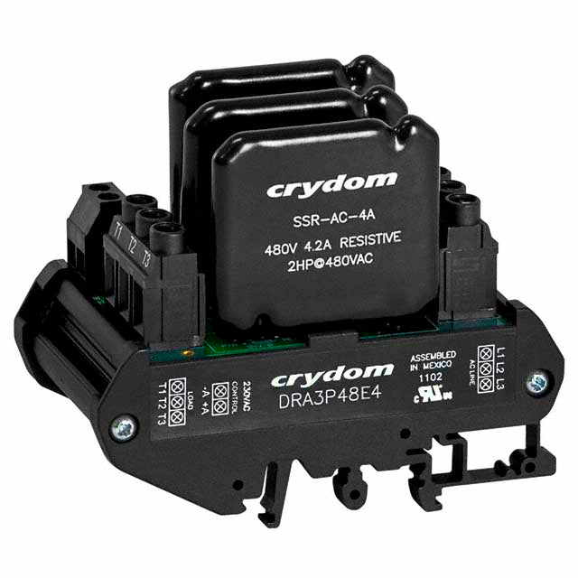 Sensata-Crydom DRA3P48E2 DRA3P Riel DIN 3PST-NO (Normalmente abierto) (3 Forma A)