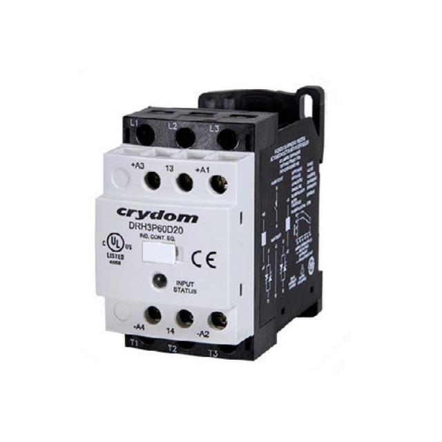 Sensata-Crydom DRH3P60A18R DRH Montaje de chasis, Riel DIN 3PST-NO (Normalmente abierto) (3 Forma A)