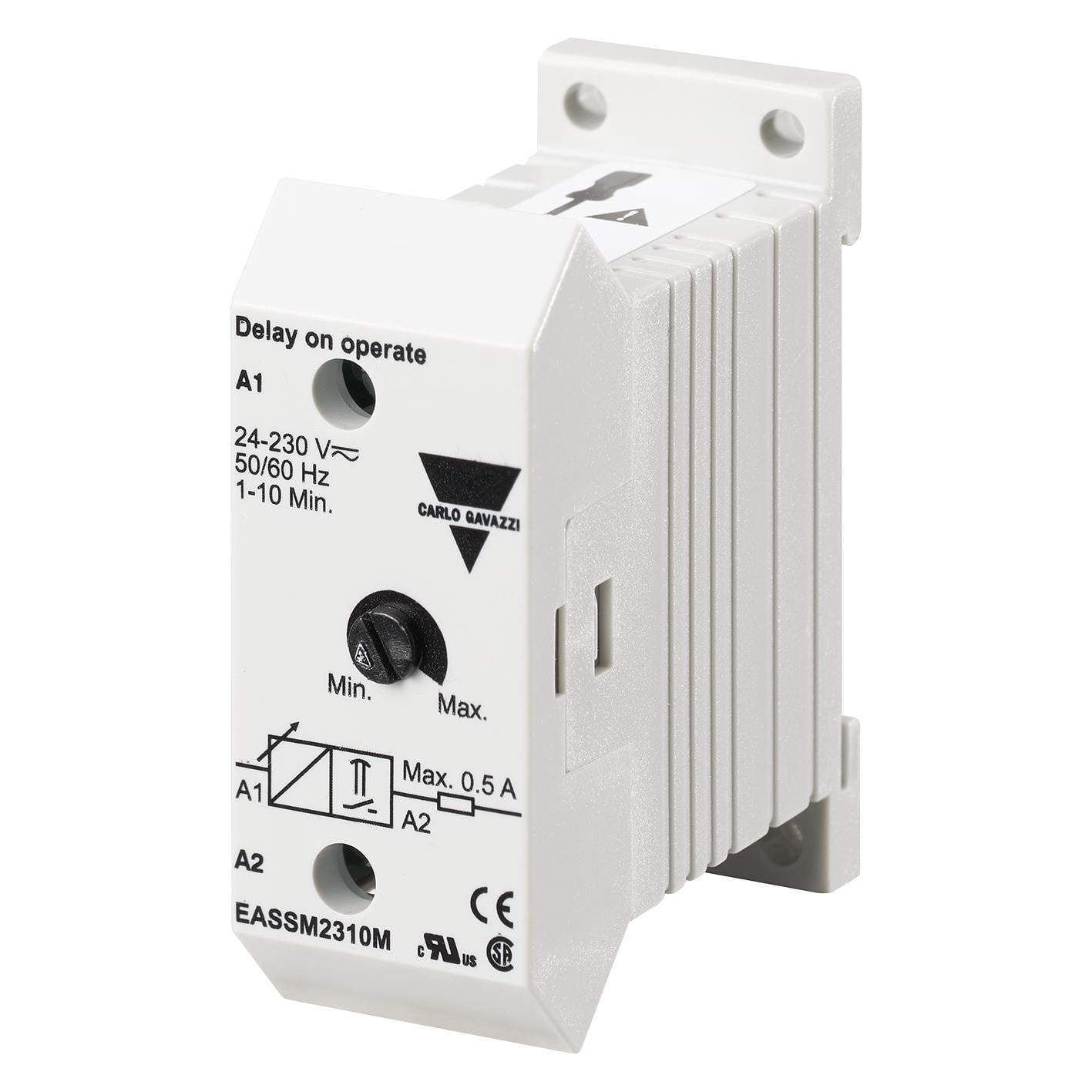 Carlo Gavazzi Inc. EASSM2310S EAS Montaje de chasis, Riel DIN Temporizador solamente, no se incluye el relé 0.5 ~ 10 seg -