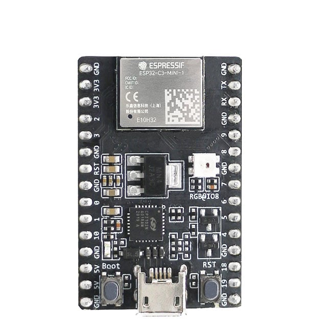Espressif Systems ESP32-C3-DEVKITM-1U ESP32 Transceiver; 802.11 b/g/n (Wi-Fi, WiFi, WLAN), Bluetooth® 5.x (BLE)