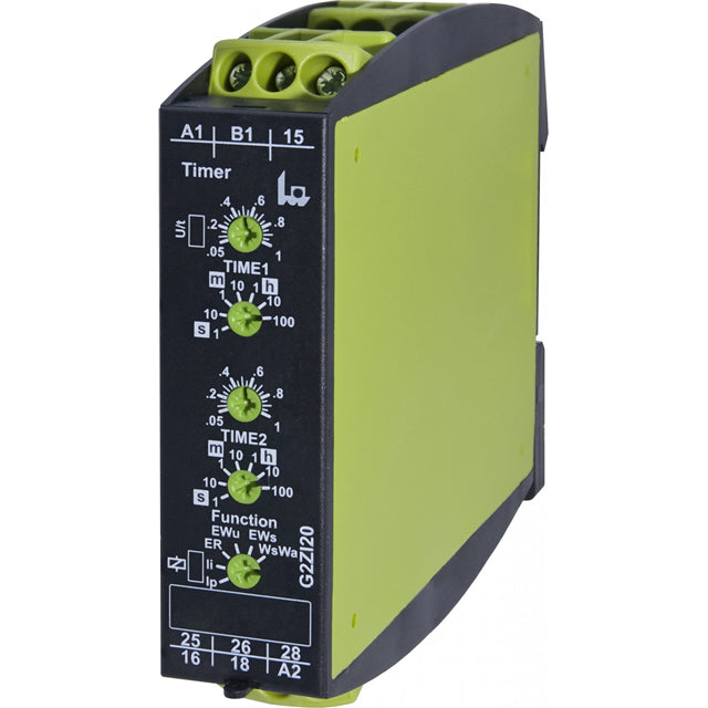 TELE Controls Inc G2ZI20 12-240V AC/DC - Riel DIN Relé mecánico 0.05 seg ~ 100 h 5A a 250VCA