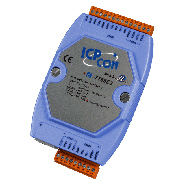 ICP DAS USA INC I-7188E3-232 - Ethernet a serial Bloque de terminales