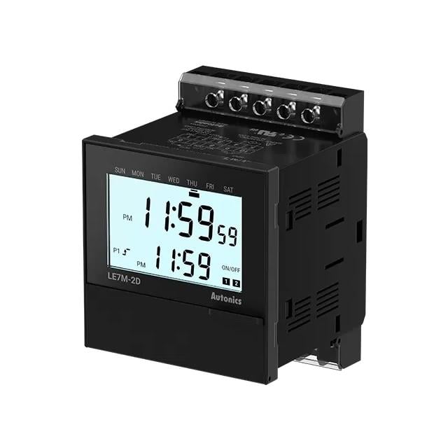 Autonics LE7M-2D LE7M Montaje en panel o en riel DIN Relé mecánico Semanal/Anual 15A a 250VCA