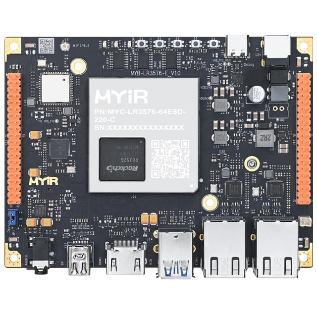 MYIR Tech Limited MYD-LR3576-32E4D-220-C MYC-LR3576 Rockchip RK3576 EVAL Board MPU ARM® Cortex®-A53, Cortex®-A72