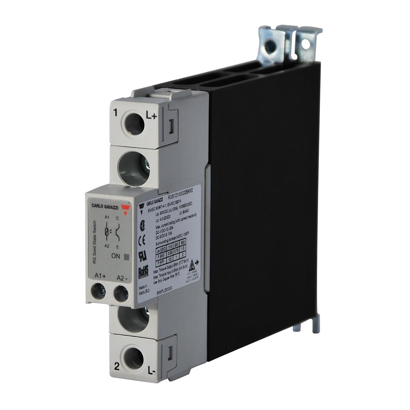Carlo Gavazzi Inc. RGH1A60A31KKE RGH1 Riel DIN SPST-NO (Normalmente abierto) (1 Forma A)