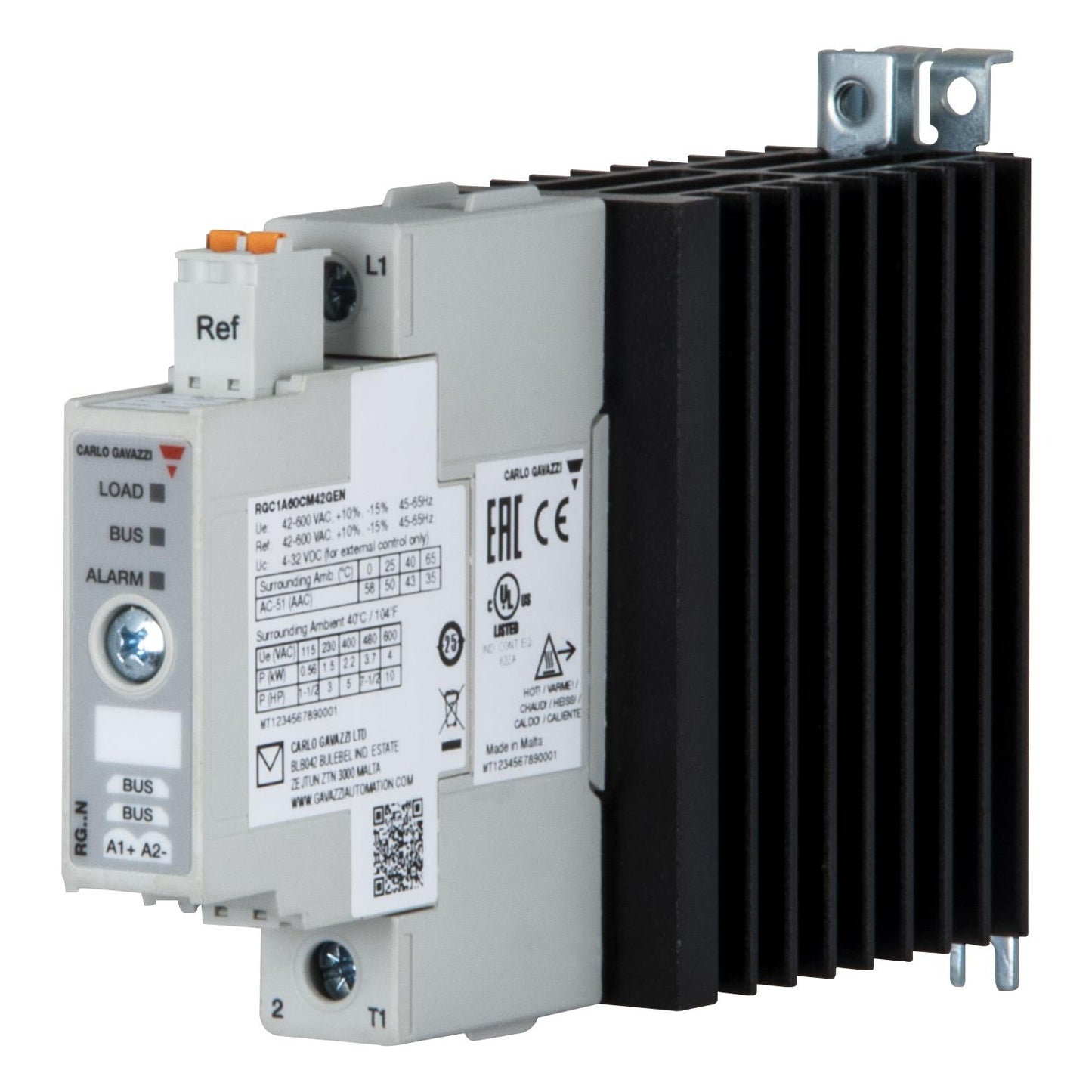 Carlo Gavazzi Inc. RGC1A60CM42GEN RGC Montaje de chasis, Riel DIN SPST-NO (Normalmente abierto) (1 Forma A)