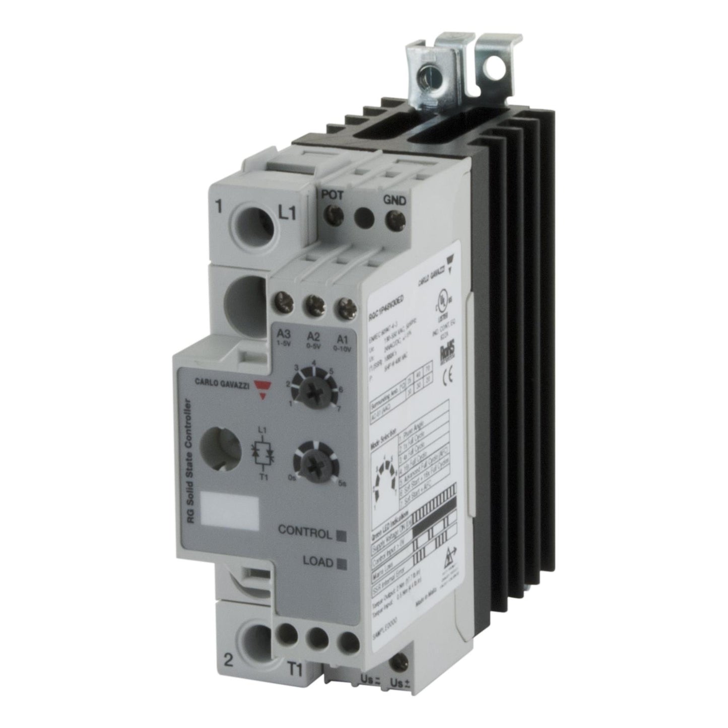 Carlo Gavazzi Inc. RGC1P23V30ED RGC1P Montaje de chasis, Riel DIN SPST-NO (Normalmente abierto) (1 Forma A)