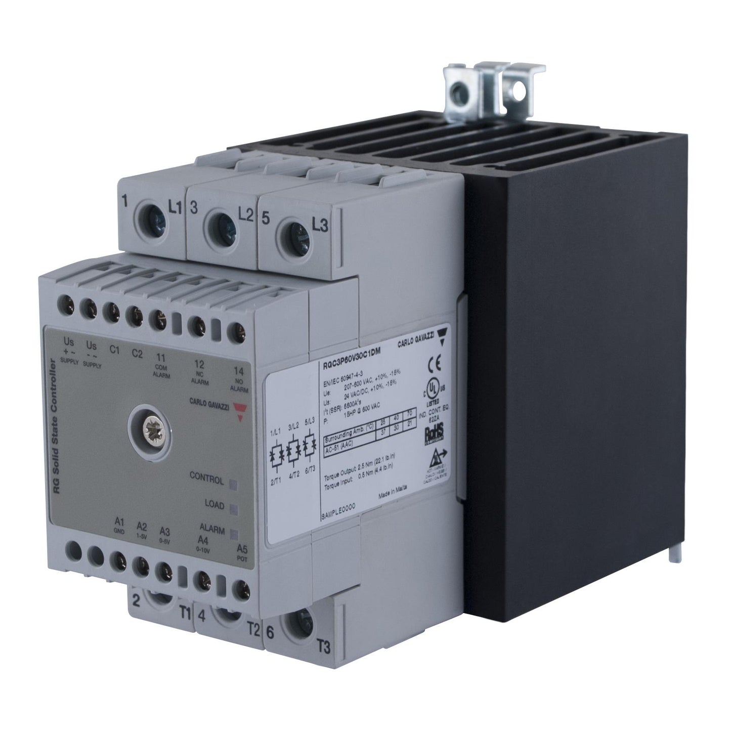 Carlo Gavazzi Inc. RGC2P60V40C1DM RGC2 Riel DIN DPST-NO (normalmente abierto) (2 Forma A)